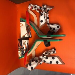 Boutique Ankle Tie Block Heel Sandals New in Box